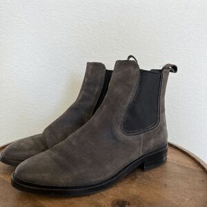Thursday Boot Co Shadow Grey Suede Duchess Short Chelsea Boots Size 8